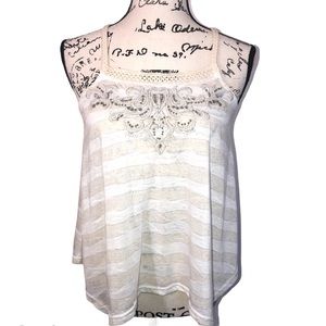 Miss Me White Embellished tank blouse